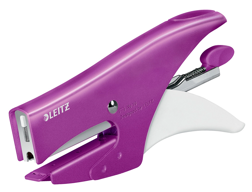 Pince à agrafer leitz 5531 wow métal 82x24x160mm 15f agrafes n.10 coloris violet métallisé