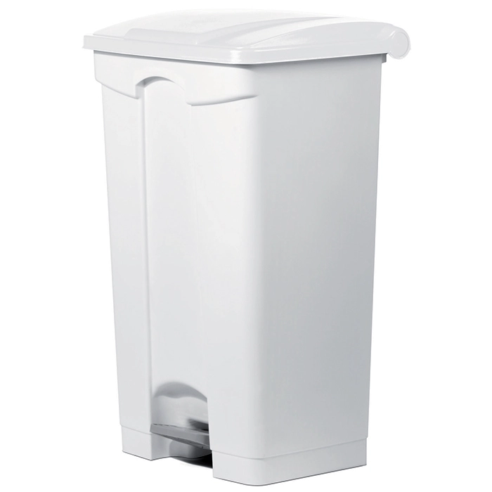 Poubelle container pédale polyéthylène résiste chocs agents chimiques produits entretien 2 roues 90l l500xh790xp400mm