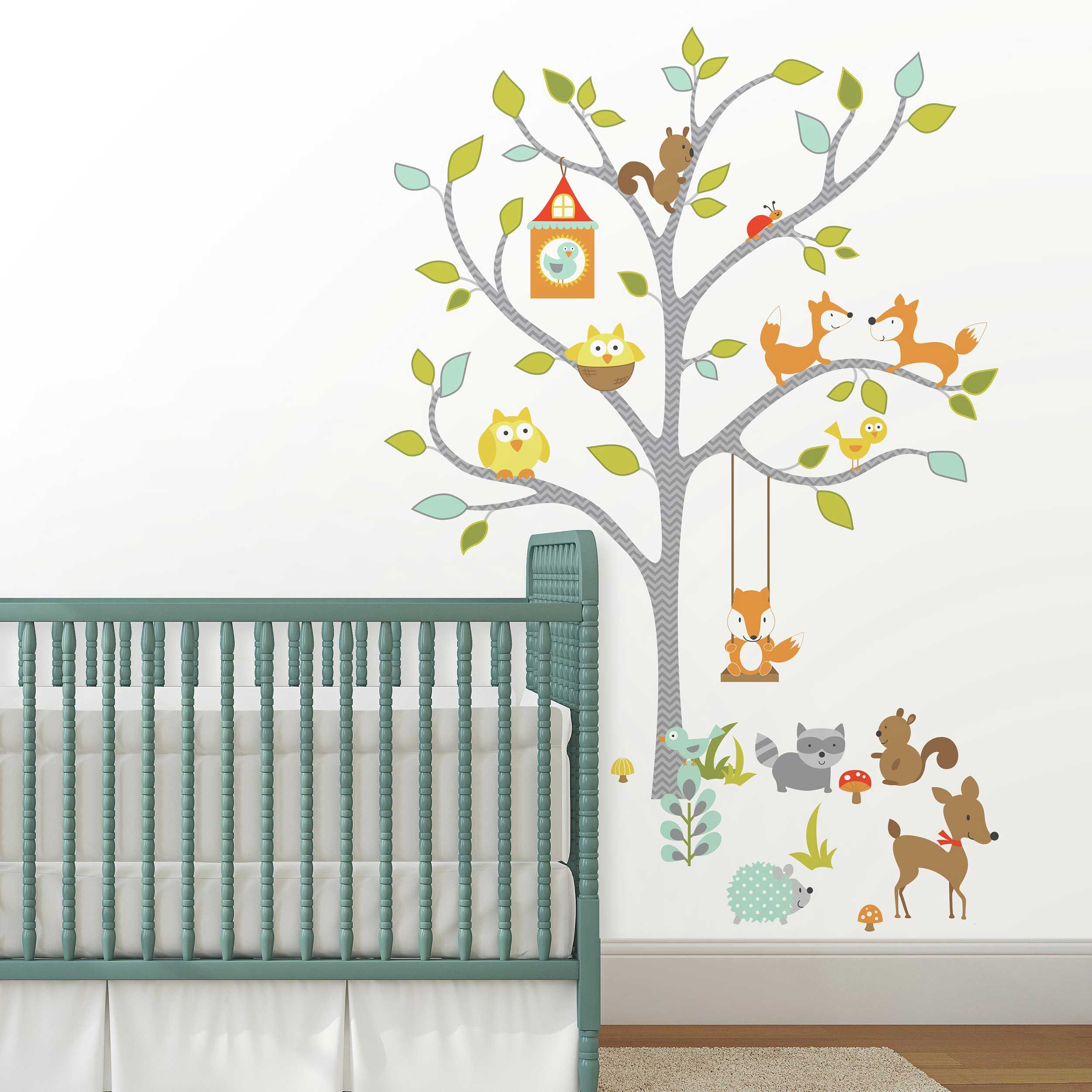 Stickers muraux Happy Woodland Fox & Friends Tree