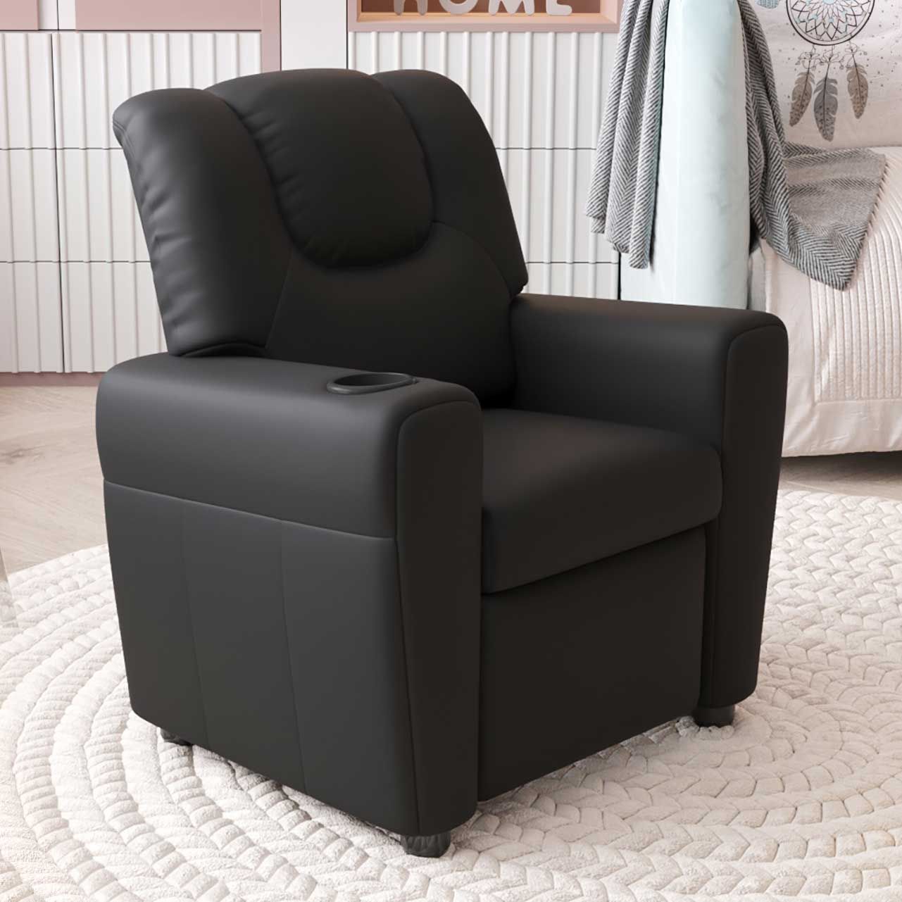 Fauteuil relax pour enfants Rex - noir