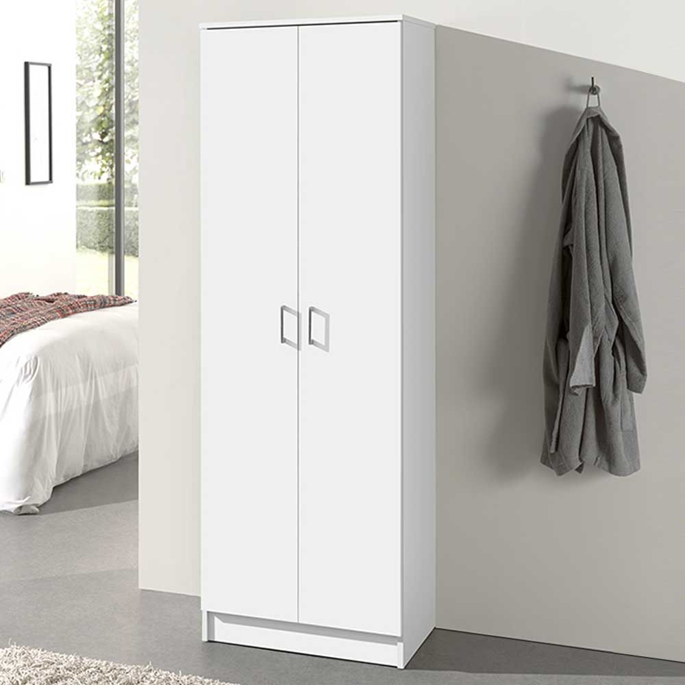 Armoire de rangement Ray 60cm à 2 portes et 4 tablettes - blanc