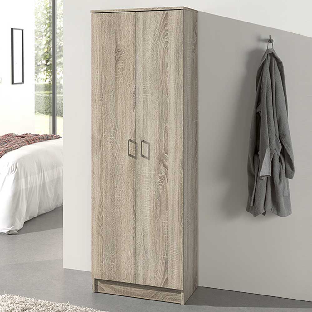 Armoire de rangement Ray 60cm à 2 portes et 4 tablettes - chêne sonoma