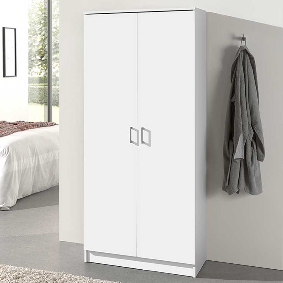 Armoire de rangement Ray 80cm à 2 portes et 4 tablettes - wit