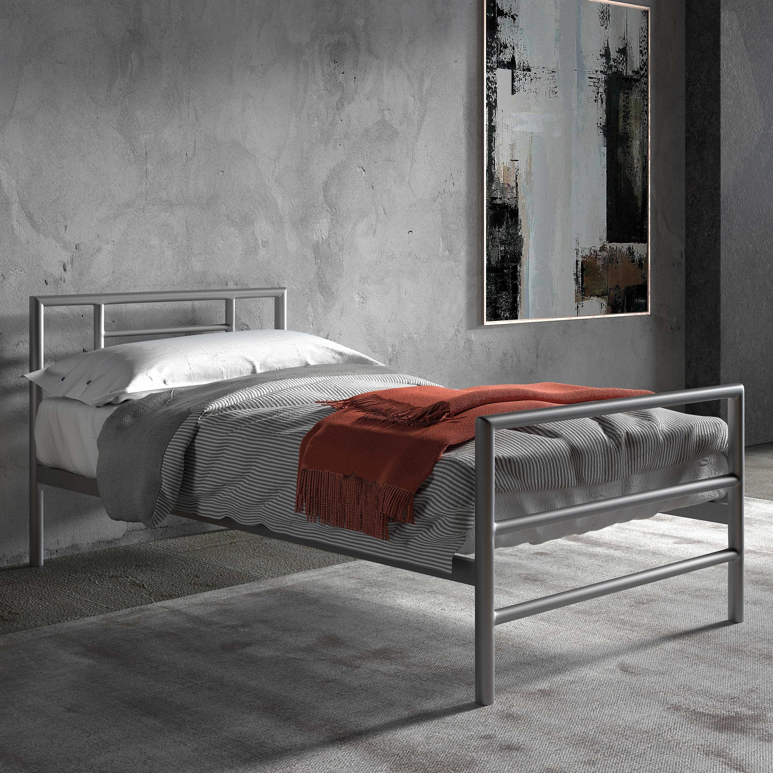 Lit Sandro 90x200 métal - gris
