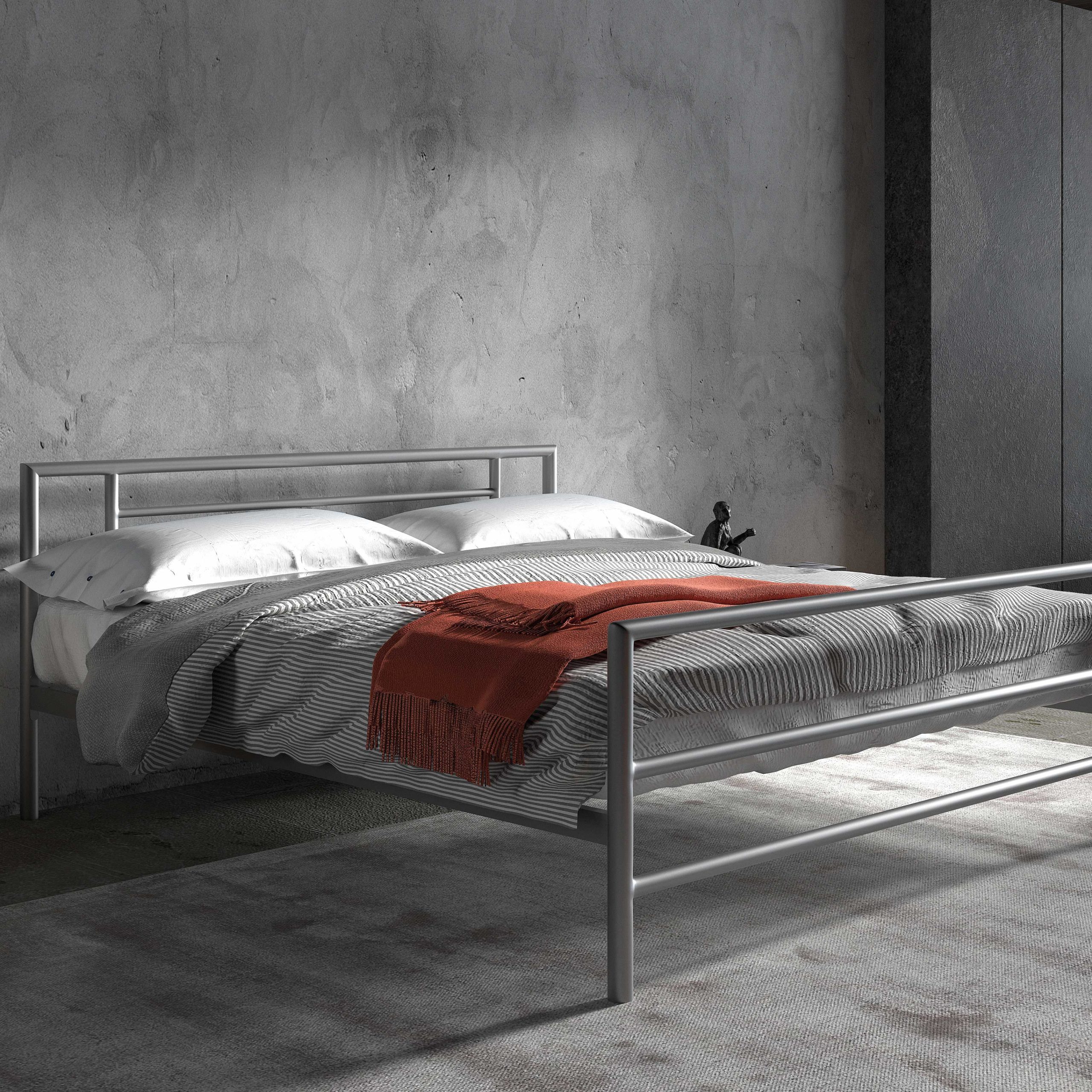 Lit Sandro 160x200 métal - gris