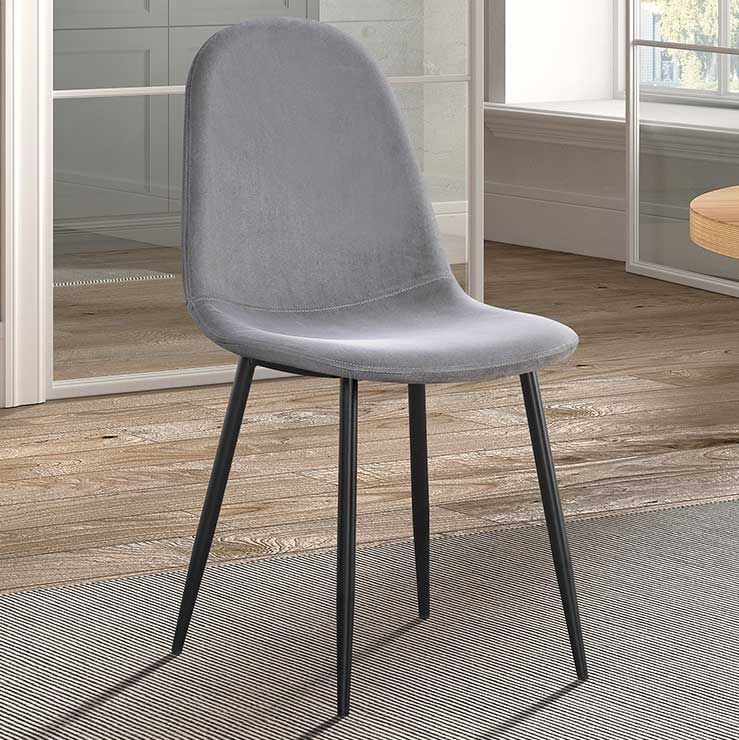 Chaise Valeska velours - gris