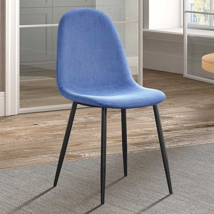 Chaise Valeska velours - bleu