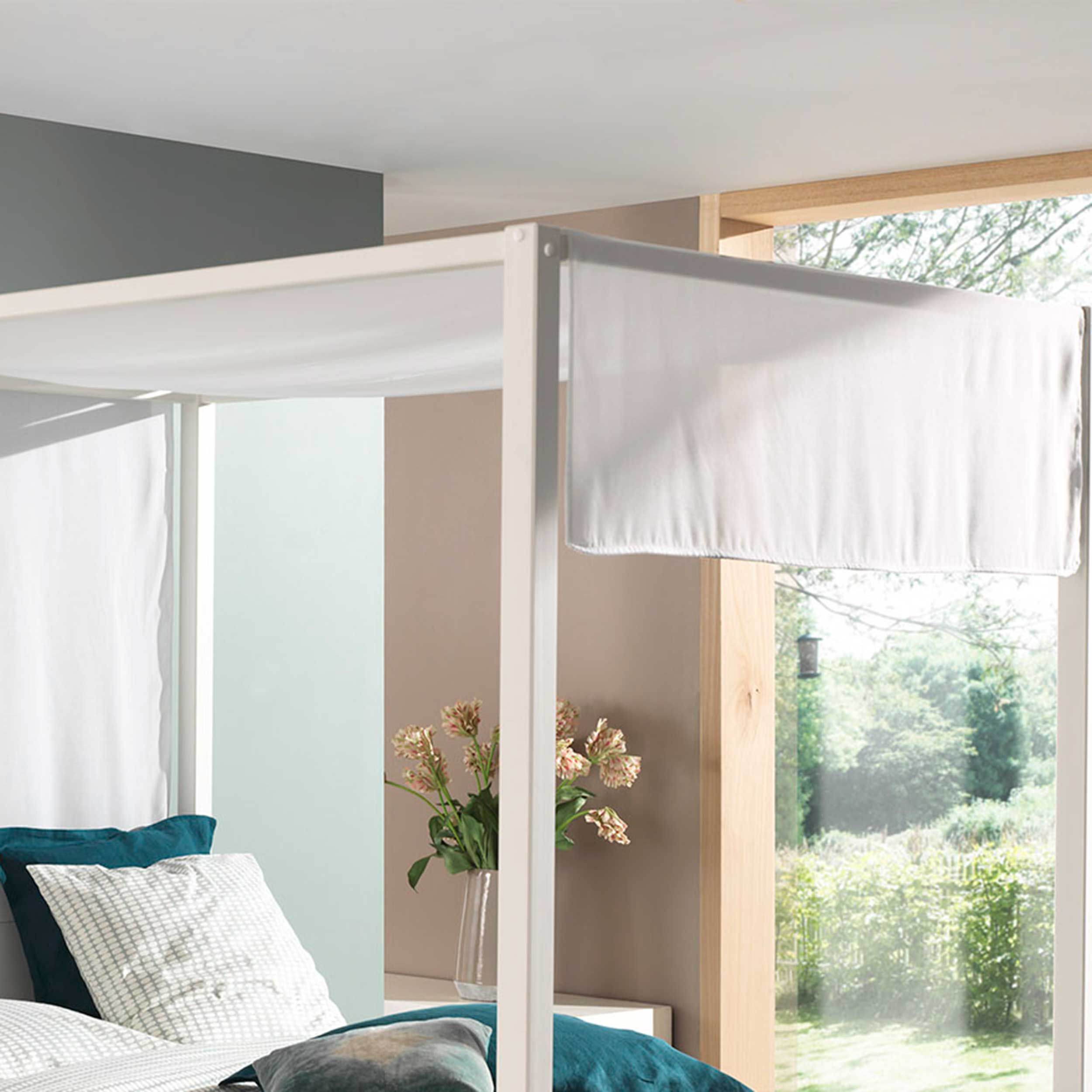 Voile pour lit à baldaquin Charlotte 140cm coton - blanc