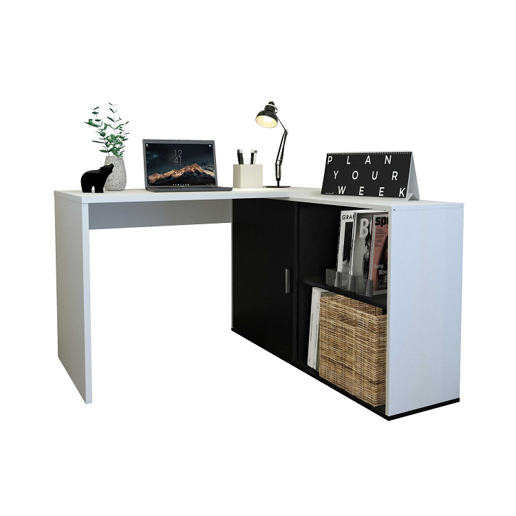 Bureau d'angle Vaiana - blanc/noir