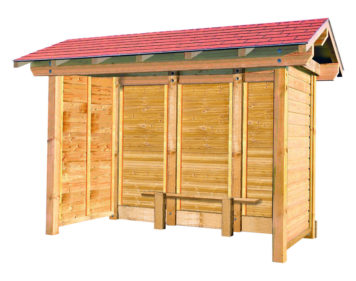 Abri bus bois Belluguette avec toit