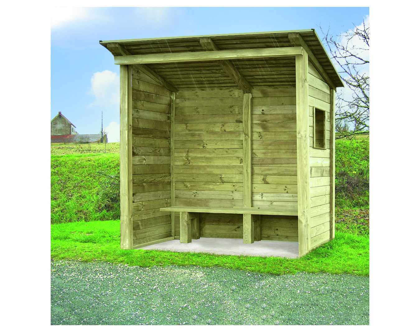 Abri bus bois Essonne