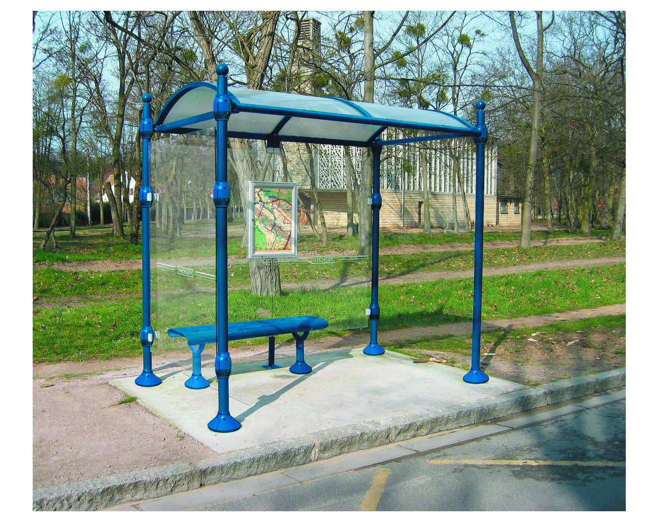 Abri bus poteaux ronds Durance