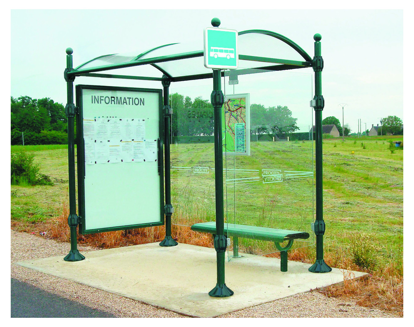 Abri bus poteaux ronds Tarn