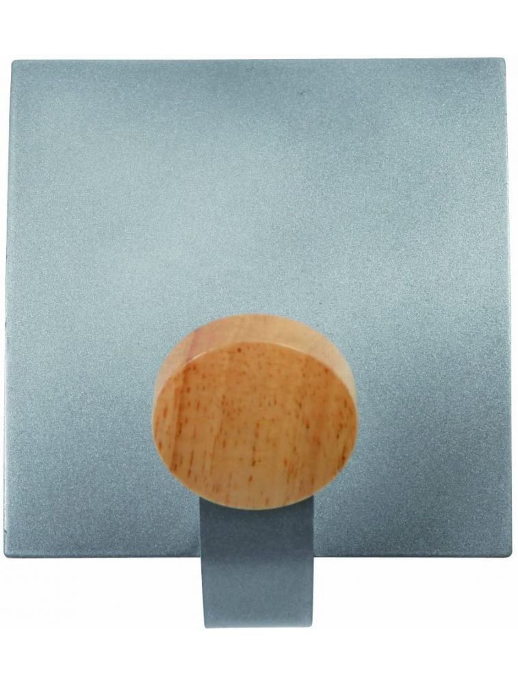 ALBA - PMV1MAG - 1 double patères Magnétique Gris Métal Et Bois Clair