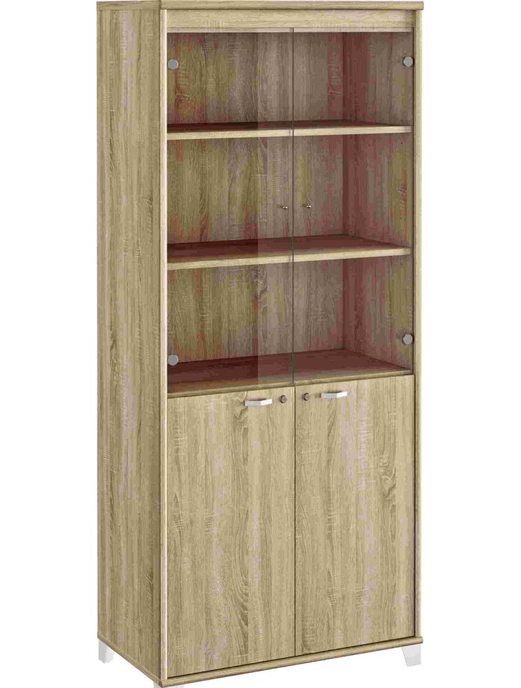 Armoire 2 porte vitrées 2 portes pleines Gautier Office de la collection Mambo