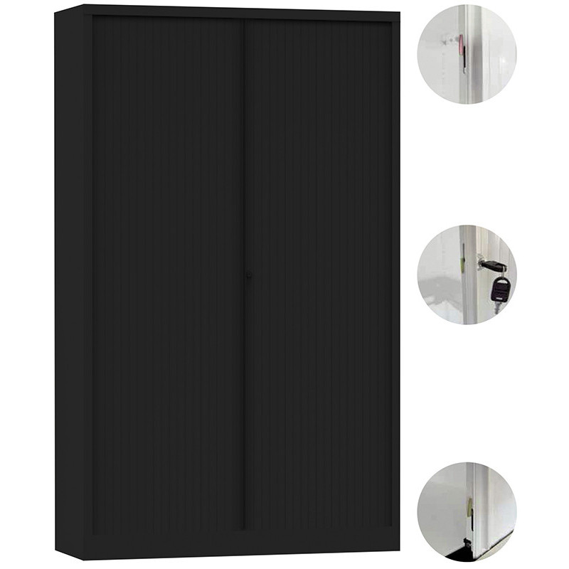 Armoire Métallique Monobloc AM3P1220R - 120x198 cm - Rideaux PVC - 3 Points