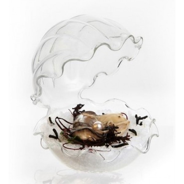 Assiette en verre 100% Chef, huître perlière Ø 12 cm (x 1)