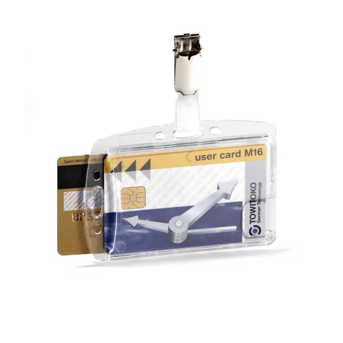 Badges double avec Clip - 85 x 54 mm DURABLE Lot de 25