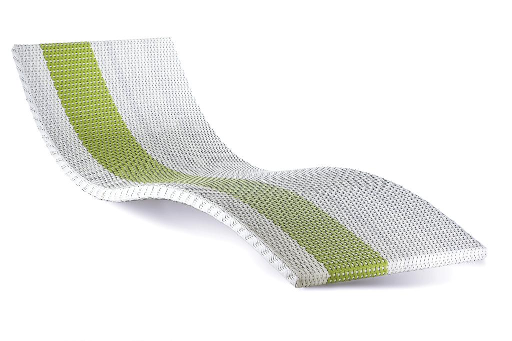 Bain de soleil en résine tressée Blanc / Vert - SOL