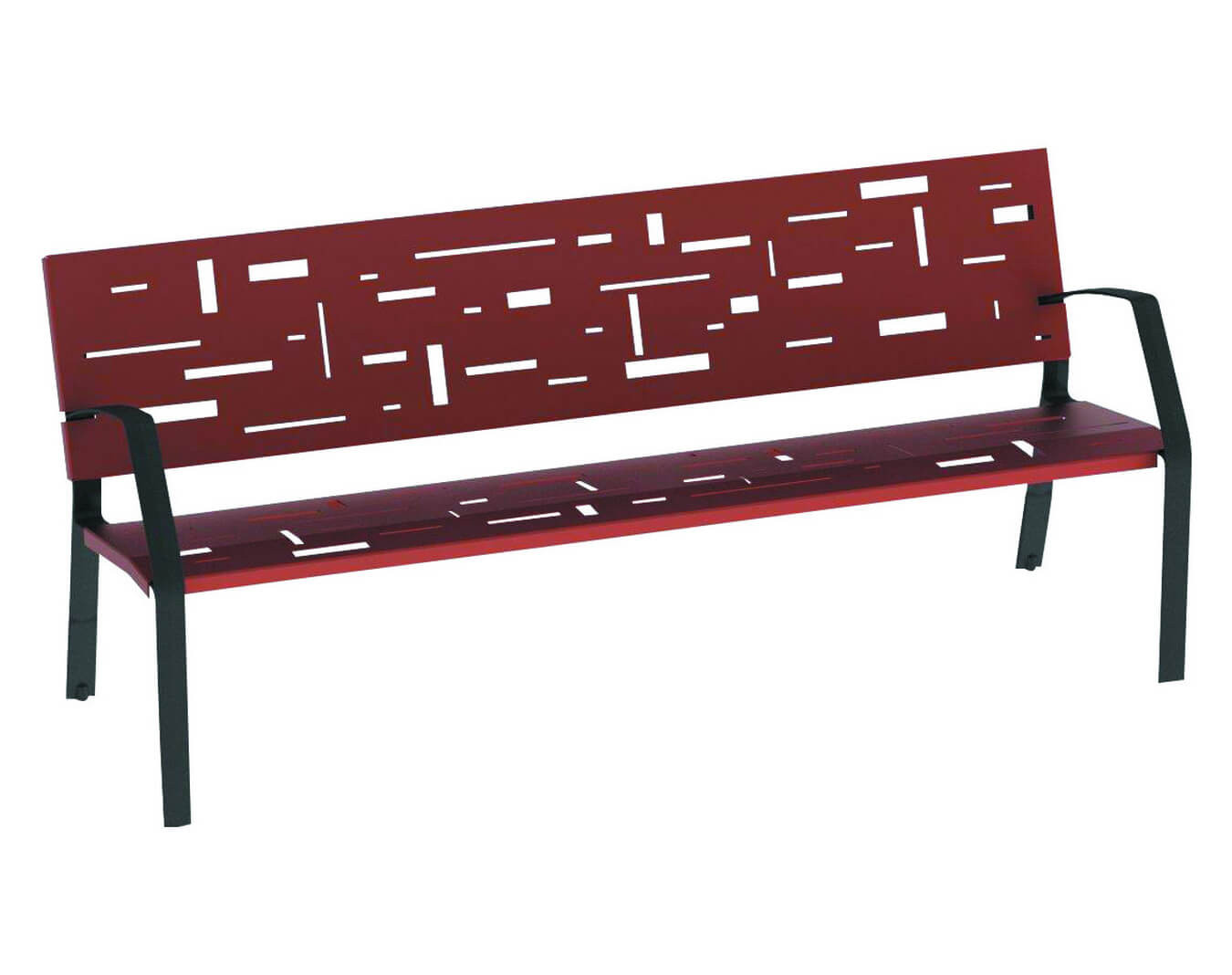 1 banc public Abstract + 1 corbeille métal 50 L Scuderia