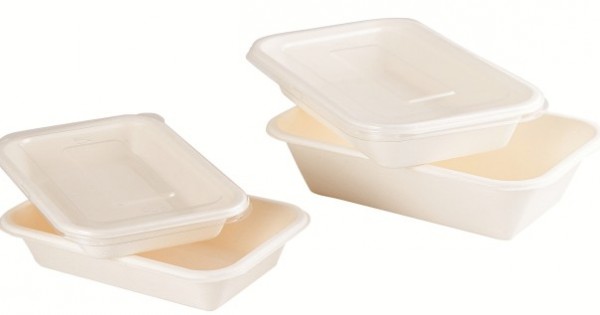 Barquette en fibre de canne 70 cl + couvercle (x 600)