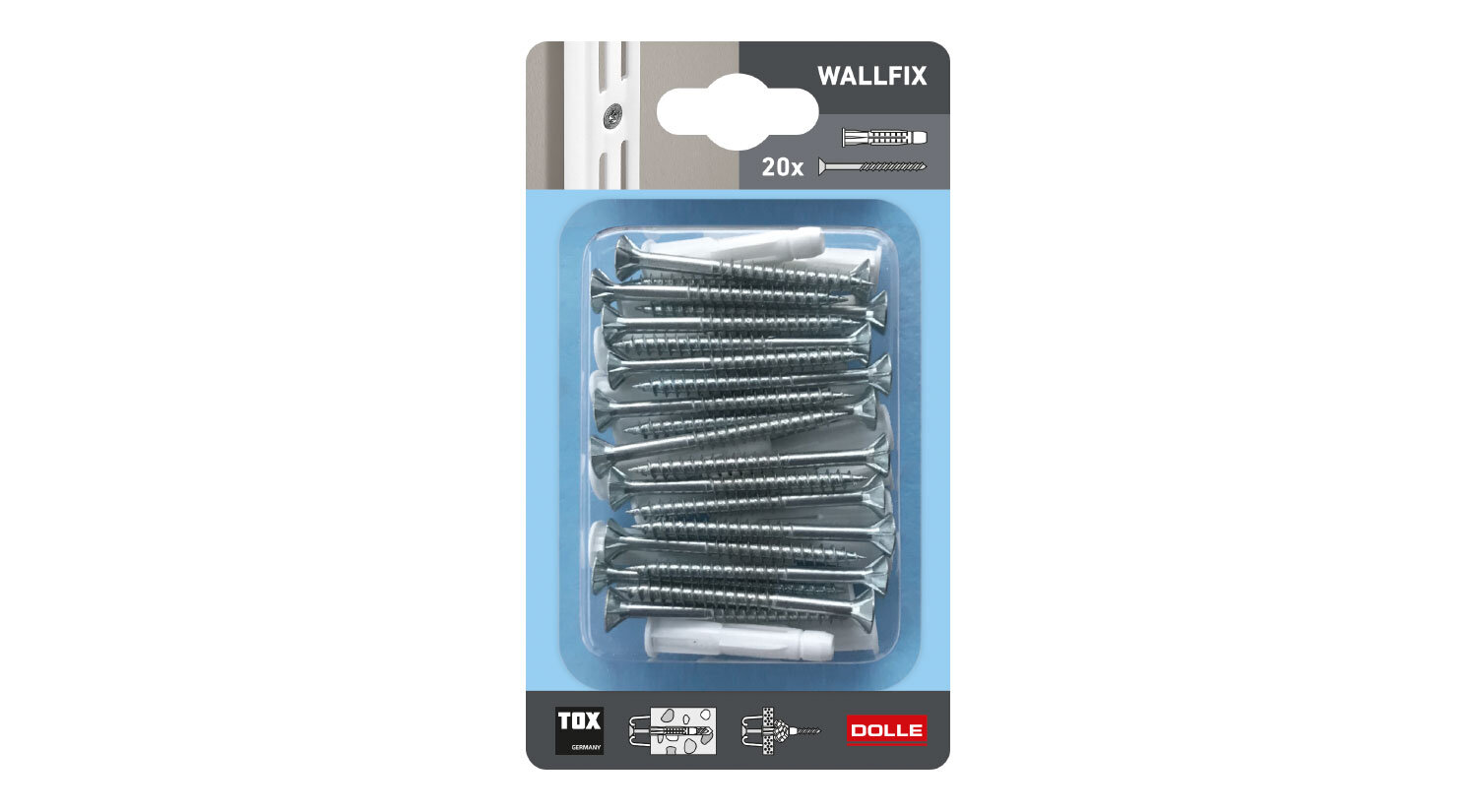 Set de fixation WallFix | pour 2 à 4 crémaillères