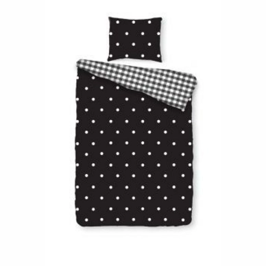 Parure de Lit Romanette Ledikant Bente Noir Coton