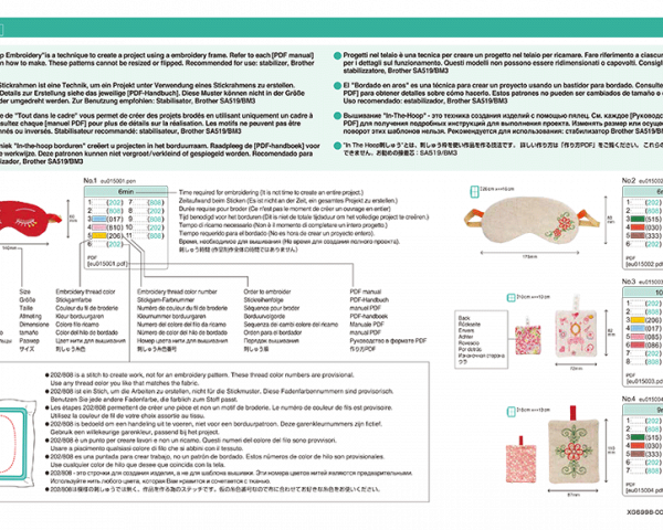 Collection de motifs de broderie n° 15 sur clé USB Brother