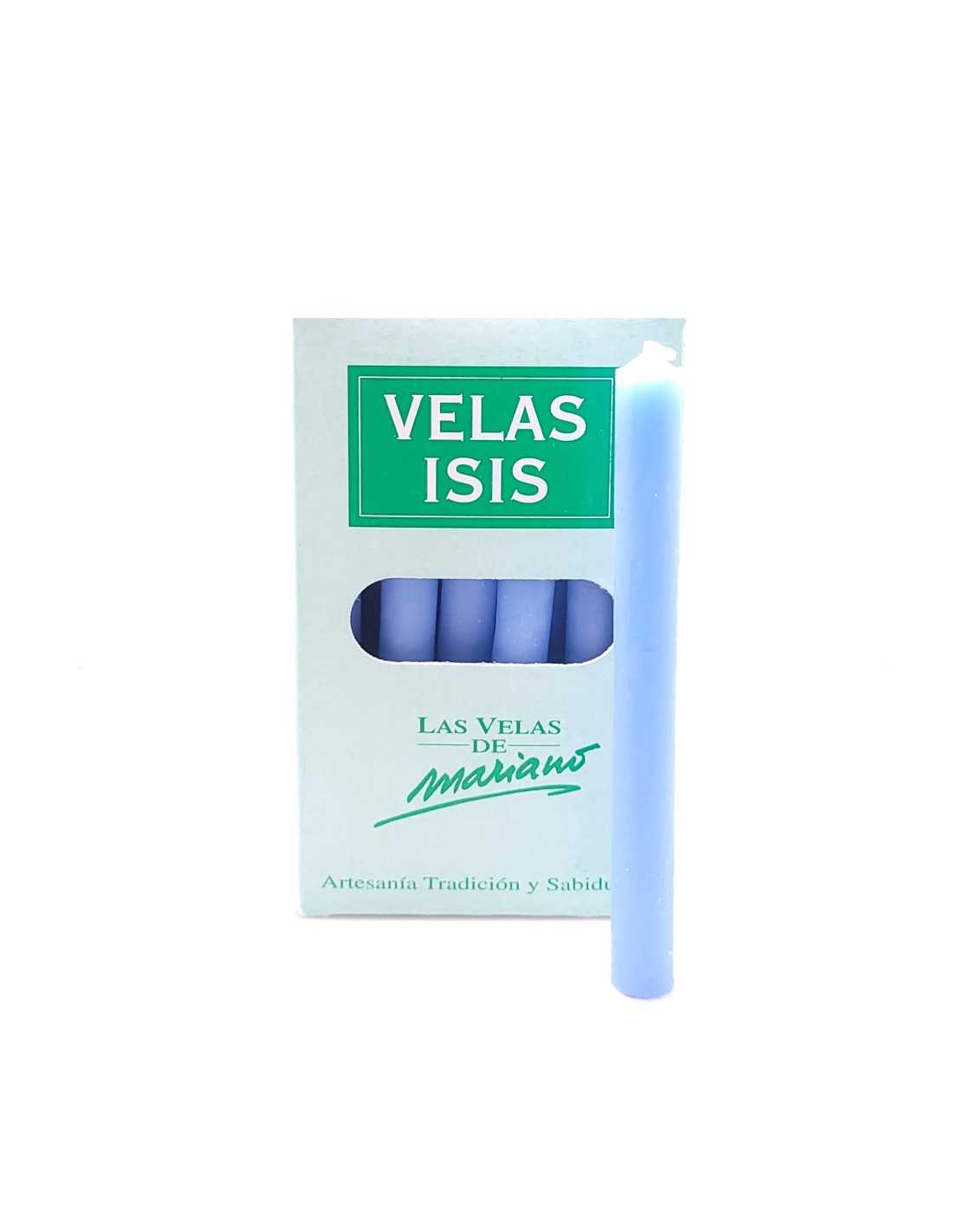 Boîte de 36 bougies Velas Isis II bleu clair