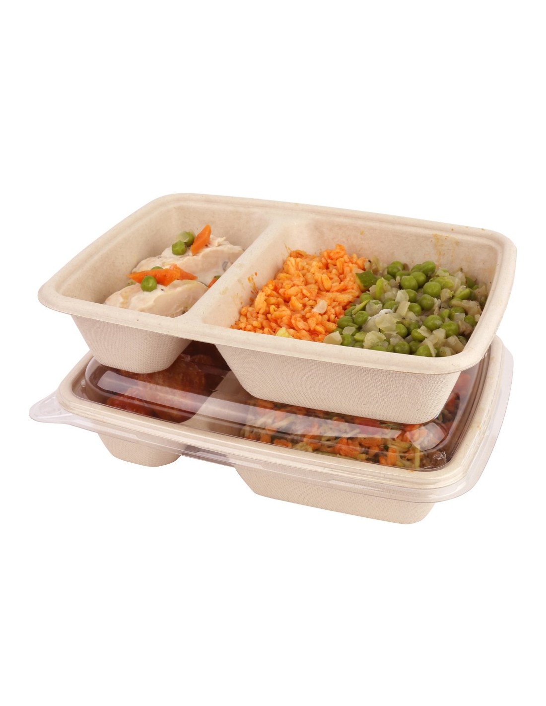 Boîte à couvercle indépendant en pulpe de canne à sucre