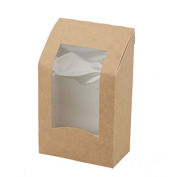 Boite wrap kraft à fenêtre 15 x 9.5 x 5.3 cm (x 600)