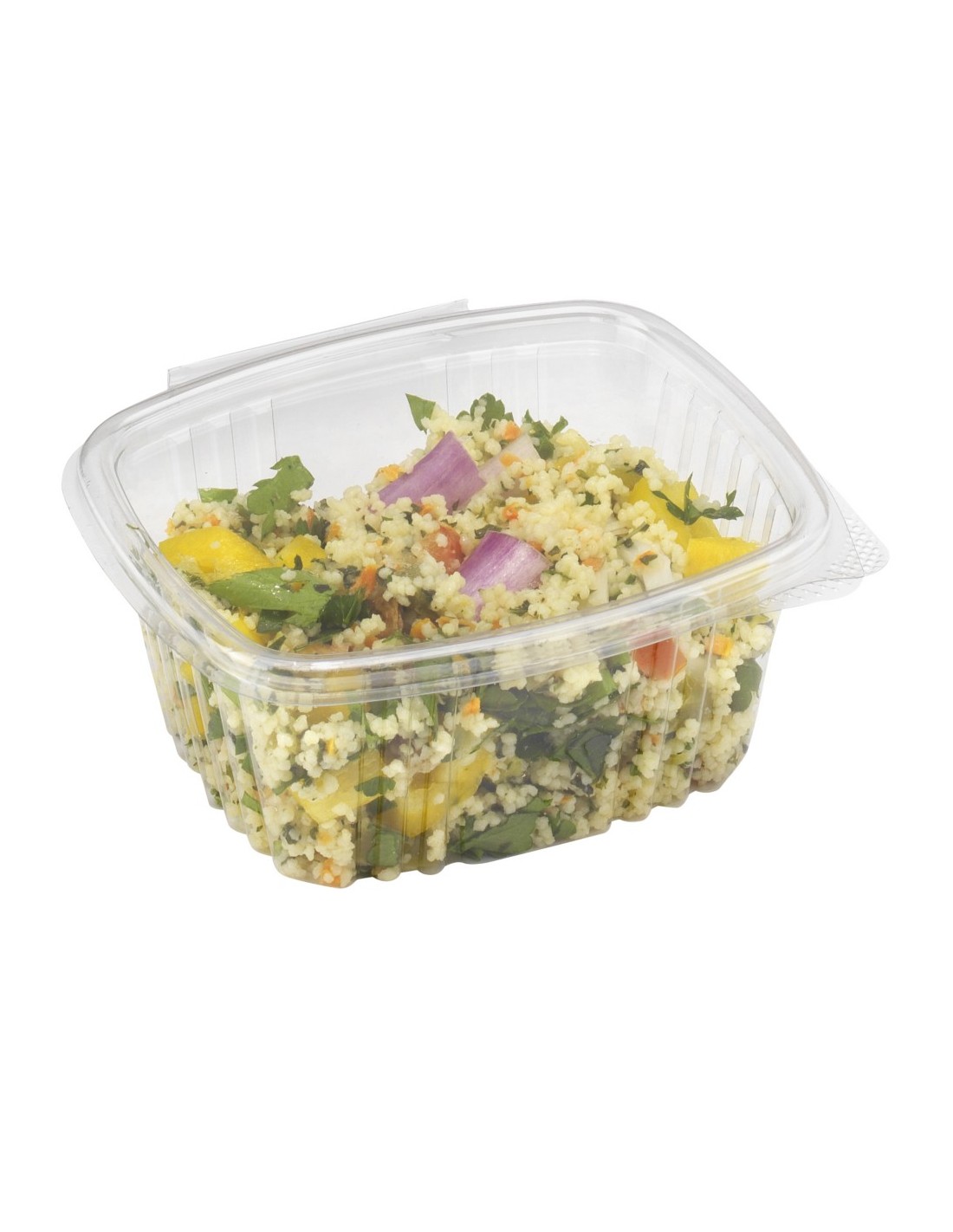 Boîte ovale PET à couvercle charnière