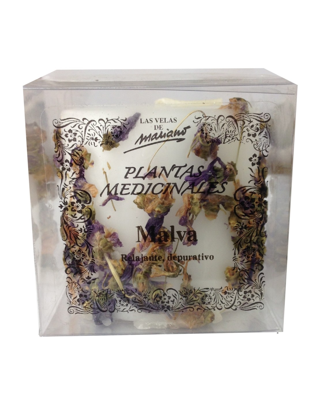 Bougie aux plantes médicinales à la mauve - Apaise et purifie l'atmosphère