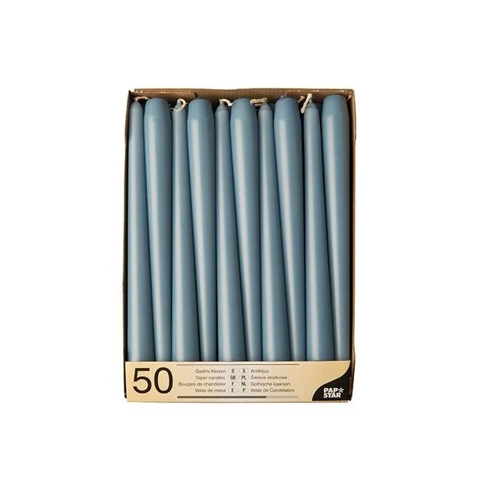 Bougie chandelier - Bleu Arctique 25 cm STARPAK Lot de 50