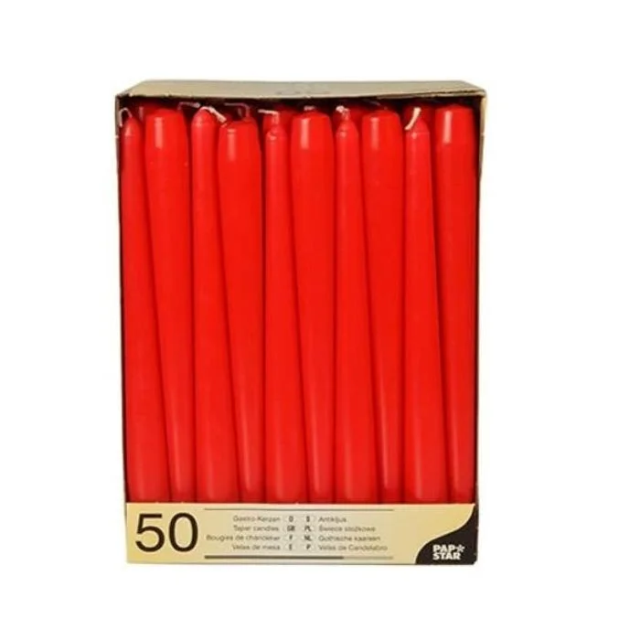 Bougie chandelier - Rouge 25 cm STARPAK Lot de 50