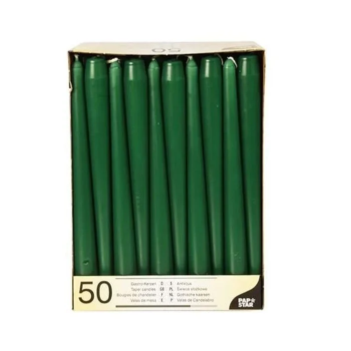 Bougie chandelier - Vert Foncé 25 cm STARPAK Lot de 50