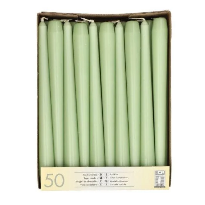 Bougie chandelier - Vert Jade 25 cm STARPAK Lot de 50