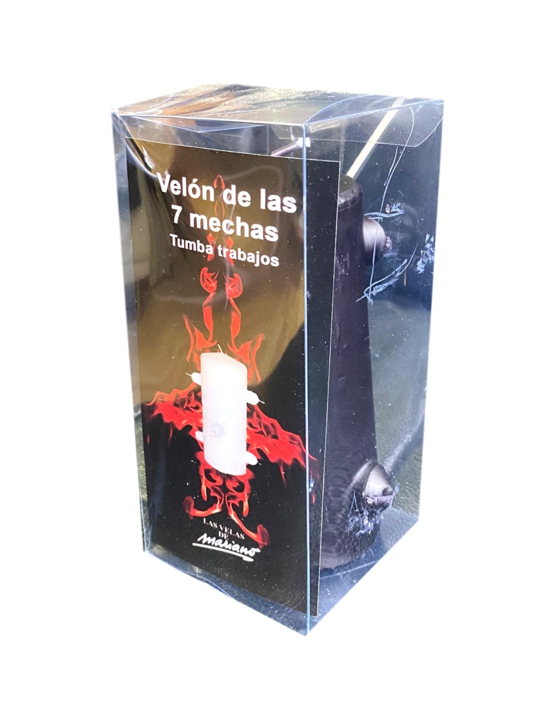 Bougie des 7 mèches noire - Purification et protection - Encens.fr