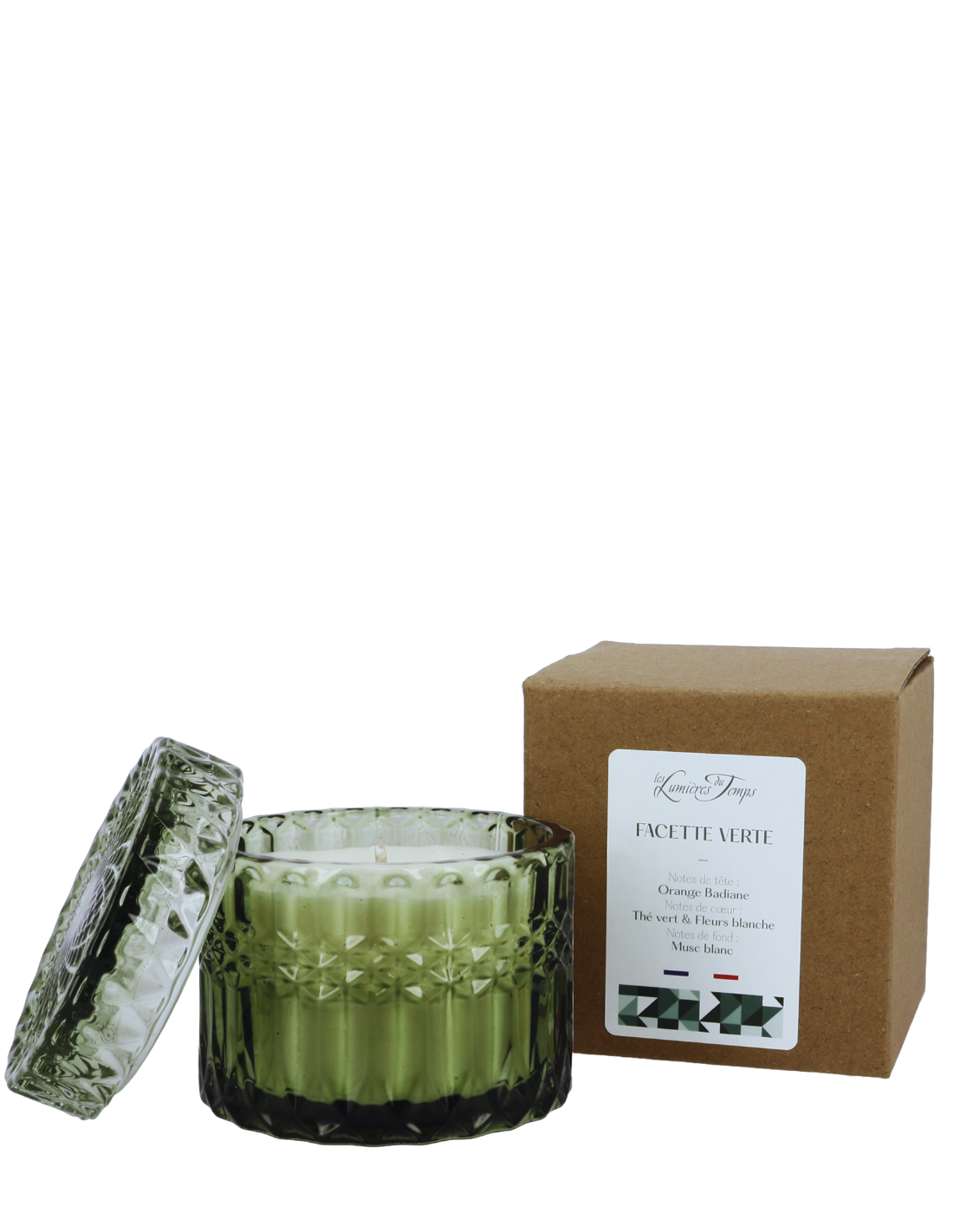 Bougie Facette Verte 360 g Thé Vert