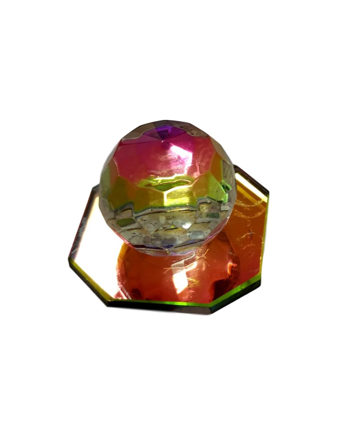 Boule facetée en cristal Swarovski sur socle - Élégance et énergie positive