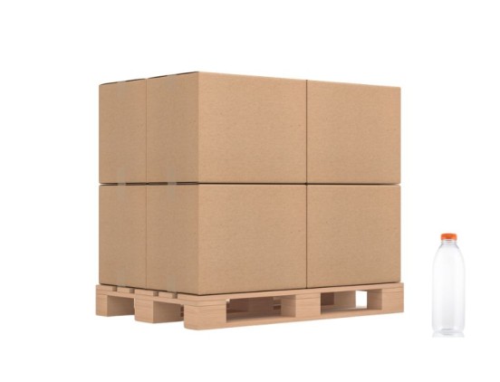 Bouteille Plastique 1L : Vide + Bouchons (palette) - 720 pcs