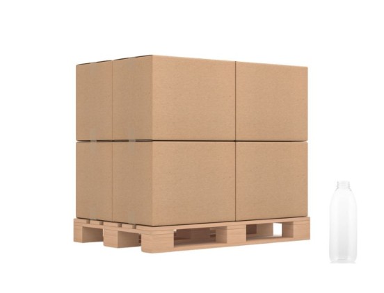 Bouteille PET 1L : Vide & Recyclé (palette) - 720 pcs