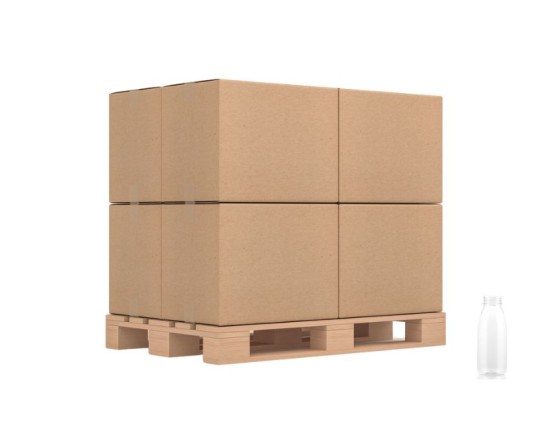 Bouteille PET 33cl : Vide & Recyclé (palette) - 2160 pcs