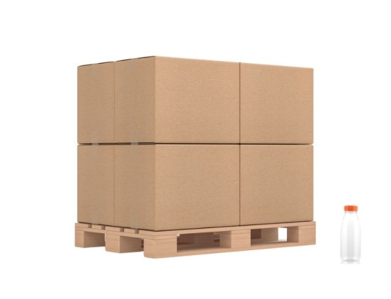 Bouteille Plastique 33cl : Vide + Bouchons (palette) - 2160 pcs