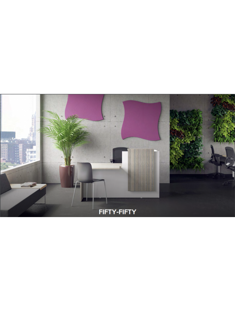 Banque d'accueil"FIFTY-FIFTY" PMR à droite - Réf : BS283 Buronomic