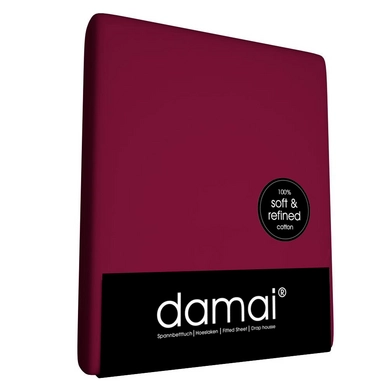 Drap-housse Damai Bordeaux Coton