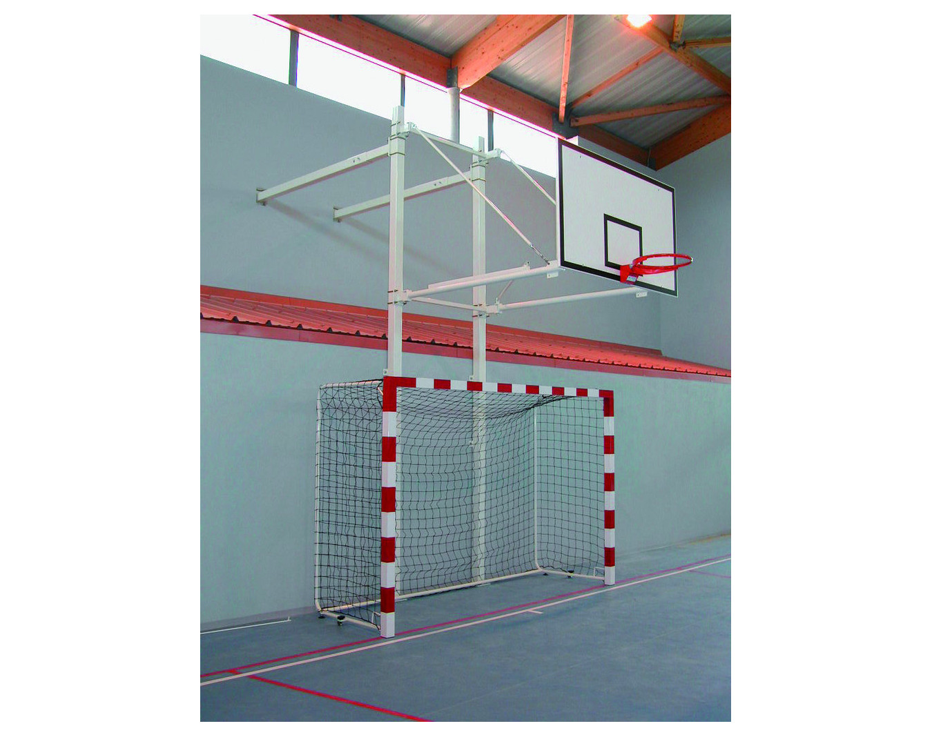 But de basket mural et rabattable
