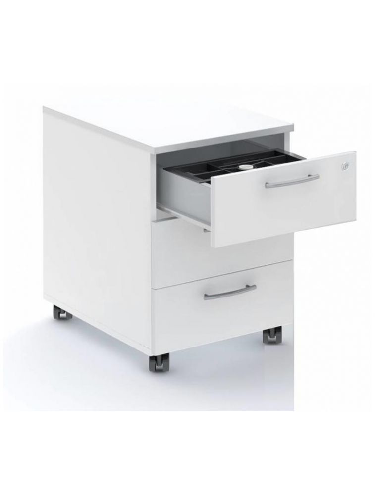 Caisson 3 tiroirs Standard avec poignées MDD standard - Mobile - Mélaminé