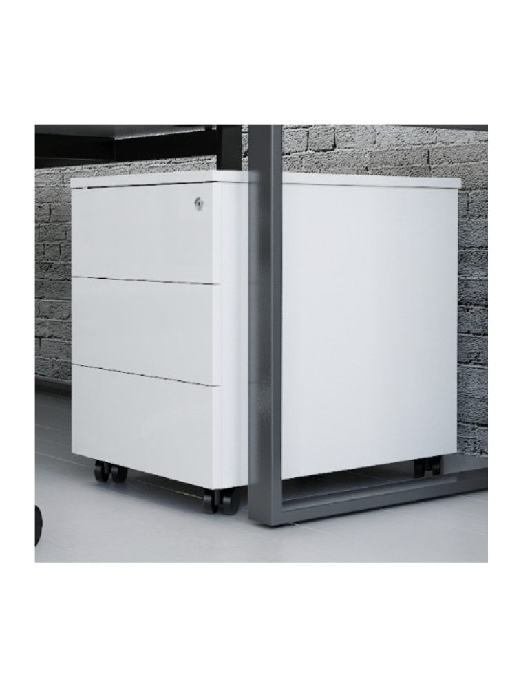 Caissons mobile à 3 tiroirs avec et sans poignées MDD