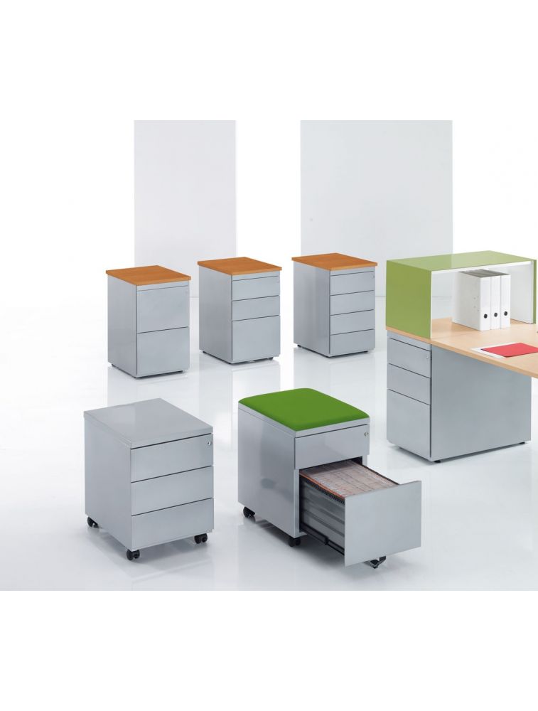 Caissons métalliques - Caissons hauteur bureau avec top mélamine